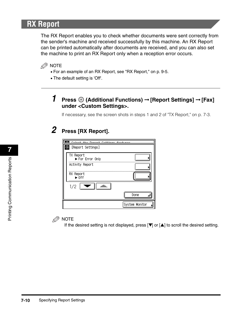 Rx report, Rx report -10 | Canon IMAGERUNNER 2230 User Manual | Page 300 / 352