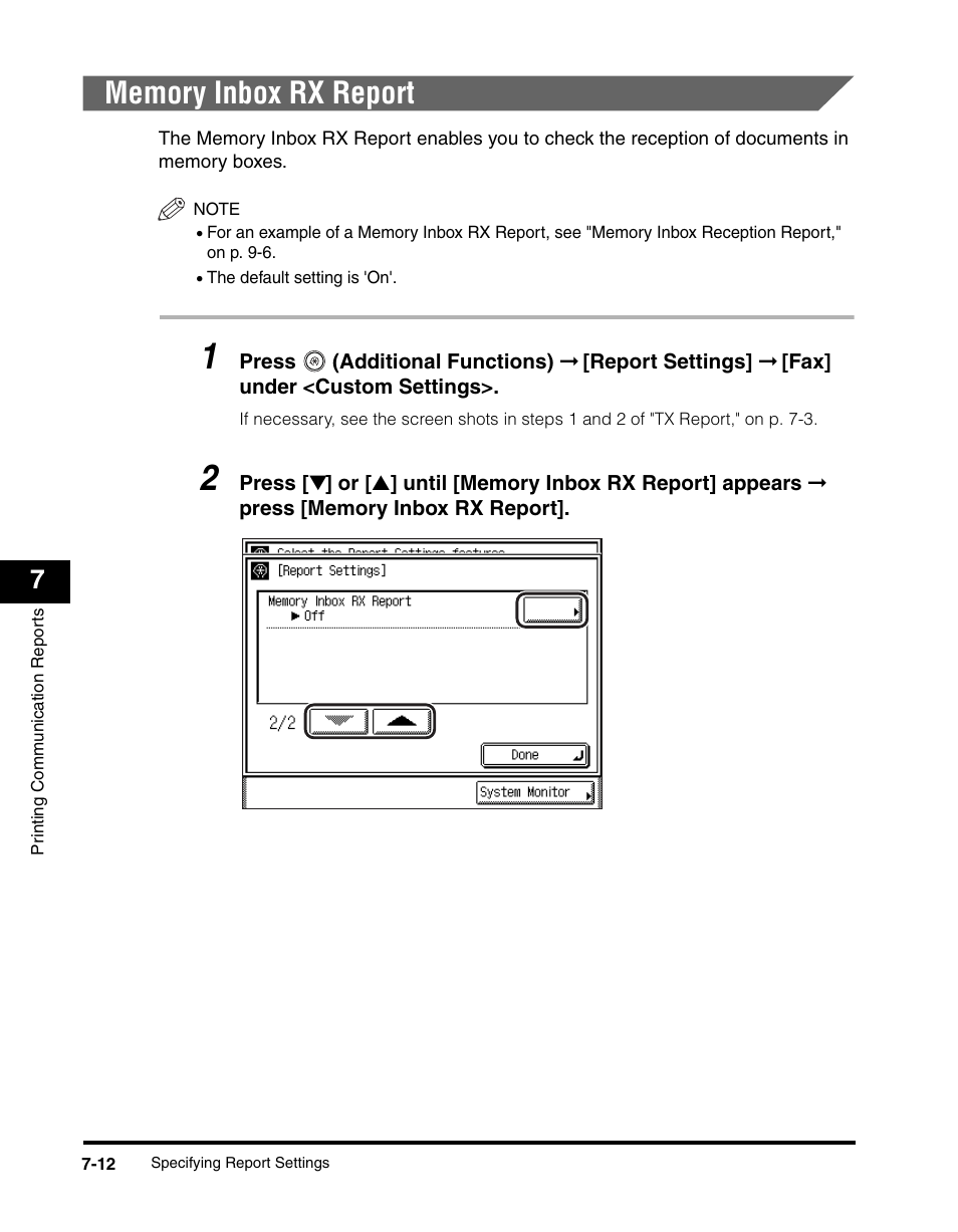 Memory inbox rx report, Memory inbox rx report -12 | Canon IMAGERUNNER 2230 User Manual | Page 302 / 352