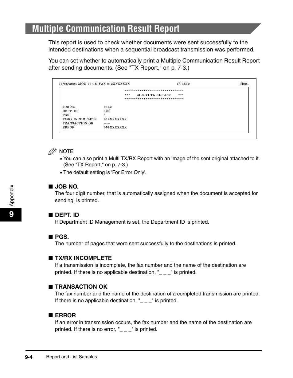 Multiple communication result report, Multiple communication result report -4 | Canon IMAGERUNNER 2230 User Manual | Page 328 / 352
