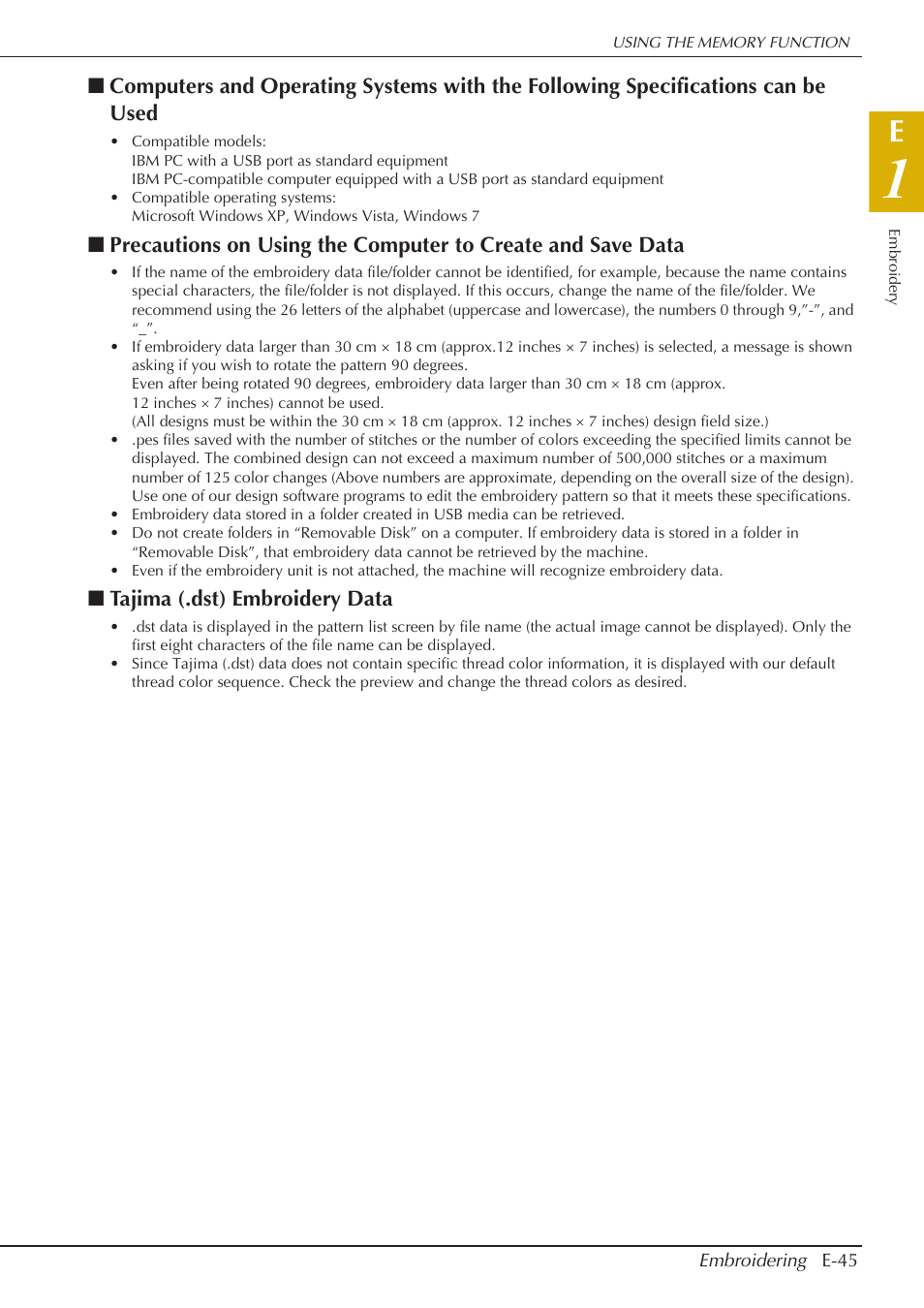 Tajima (.dst) embroidery data | Baby Lock Spirit (BLPY) Instruction and Reference Guide User Manual | Page 111 / 184