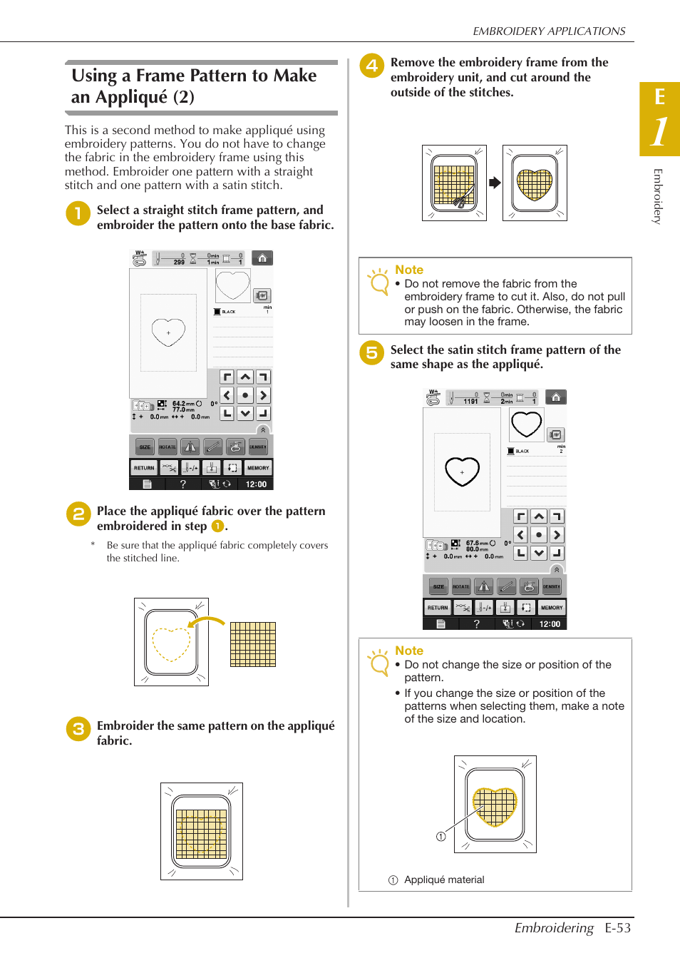 Using a frame pattern to make an appliqué (2) | Baby Lock Spirit (BLPY) Instruction and Reference Guide User Manual | Page 119 / 184