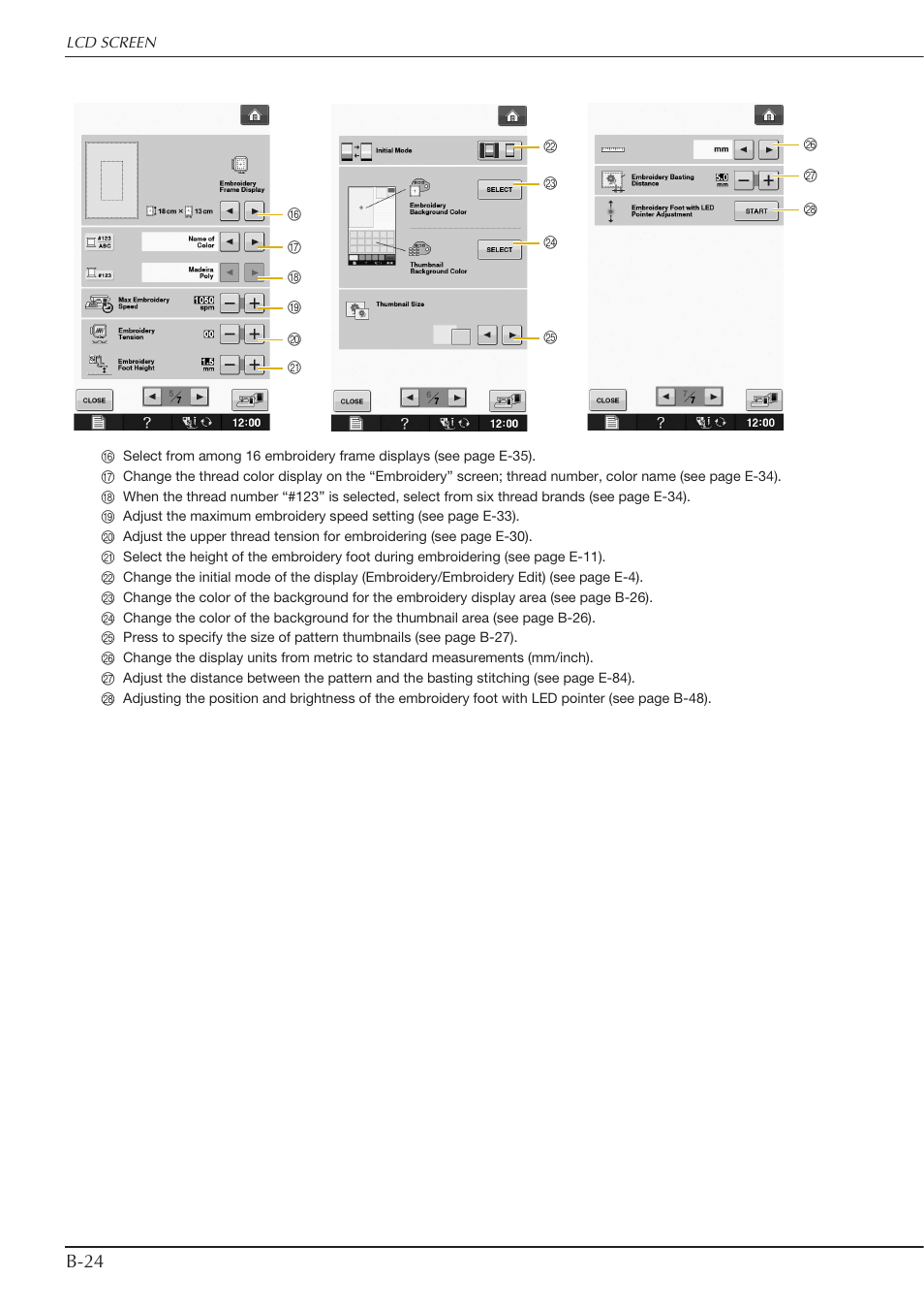 B-24 | Baby Lock Spirit (BLPY) Instruction and Reference Guide User Manual | Page 26 / 184