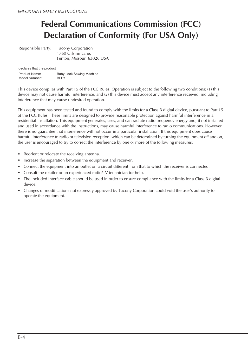 Baby Lock Spirit (BLPY) Instruction and Reference Guide User Manual | Page 6 / 184