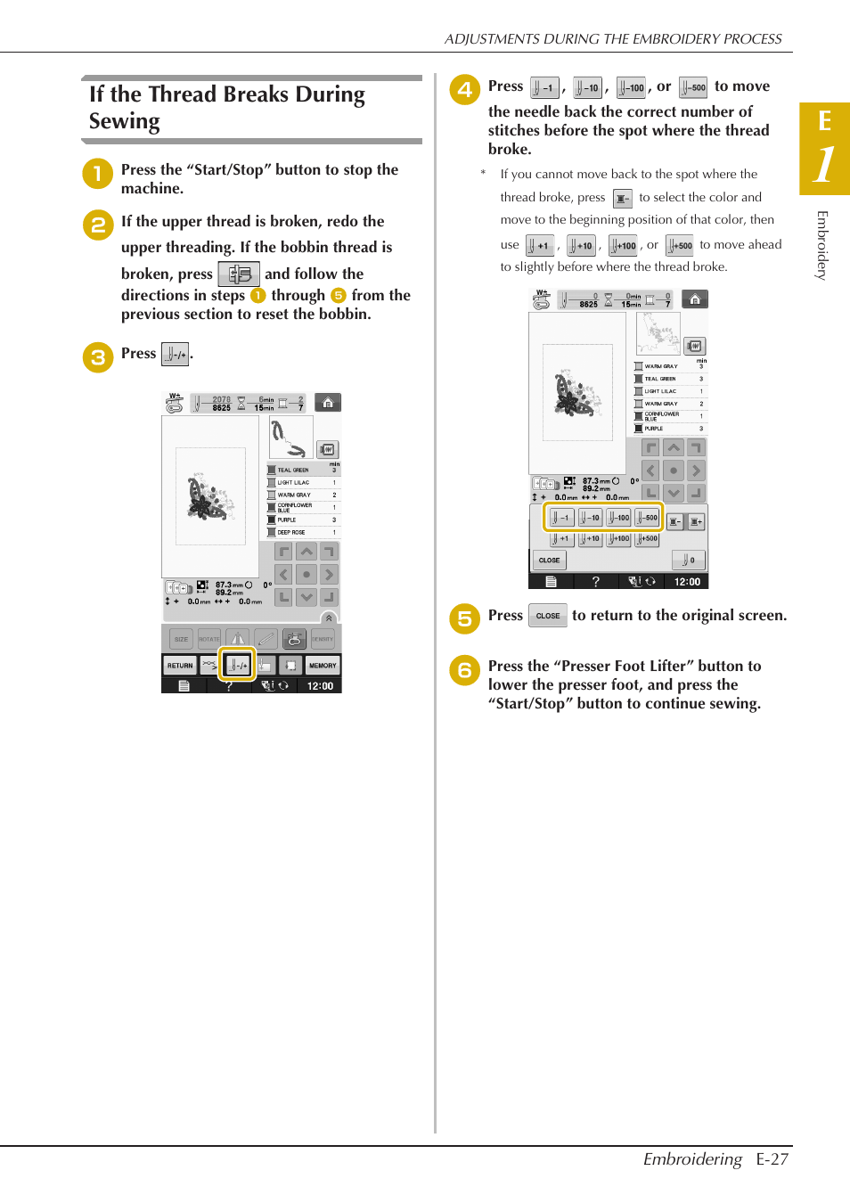 If the thread breaks during sewing | Baby Lock Spirit (BLPY) Instruction and Reference Guide User Manual | Page 93 / 184