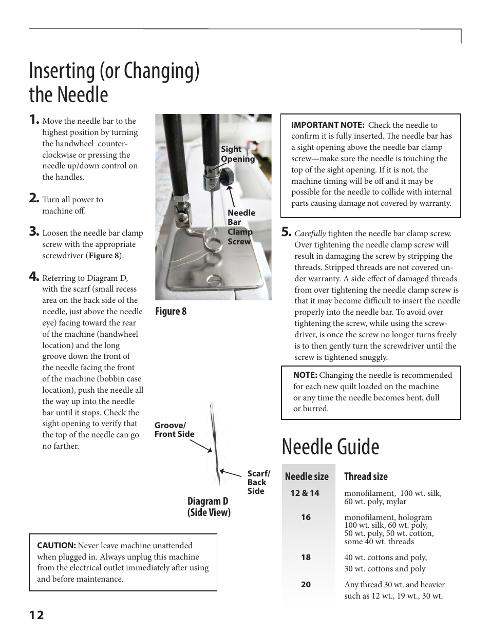 Inserting (or changing) the needle, Needle guide | Baby Lock Crown Jewel II (BLCJ18-2) Manual User Manual | Page 19 / 47