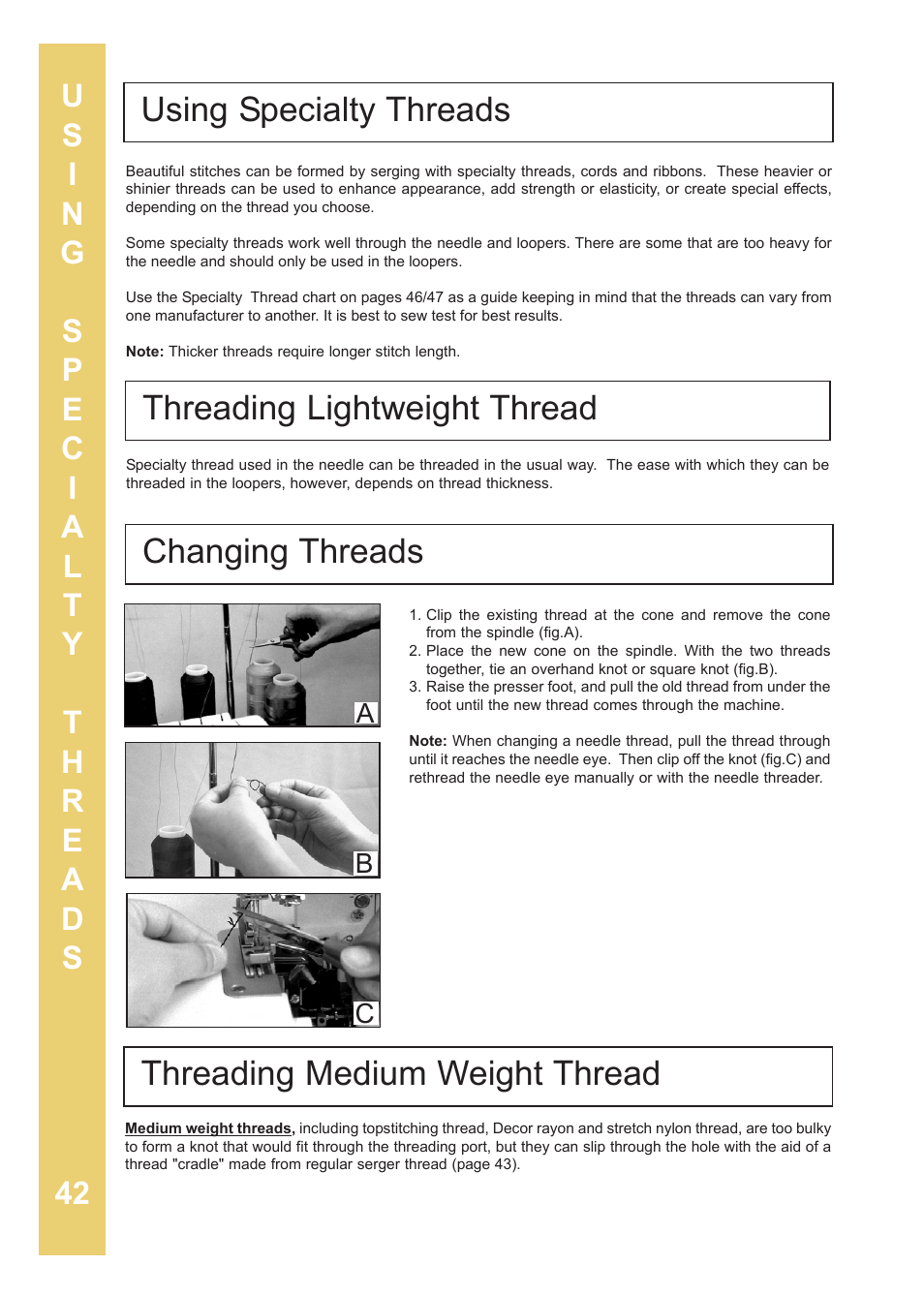 Threading medium weight thread | Baby Lock Enlighten (BLE3ATW-2) Instruction and Reference Guide User Manual | Page 44 / 56