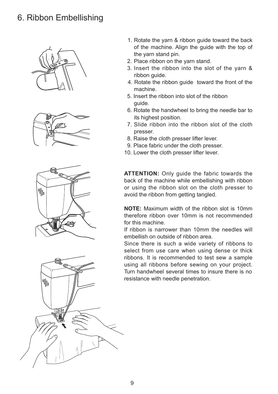 Ribbon embellishing | Baby Lock Embellisher (EMB12-2) Manual User Manual | Page 12 / 16