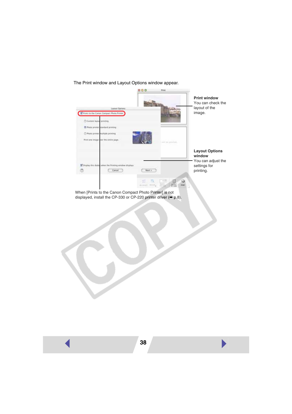 Canon CP-330 User Manual | Page 38 / 64