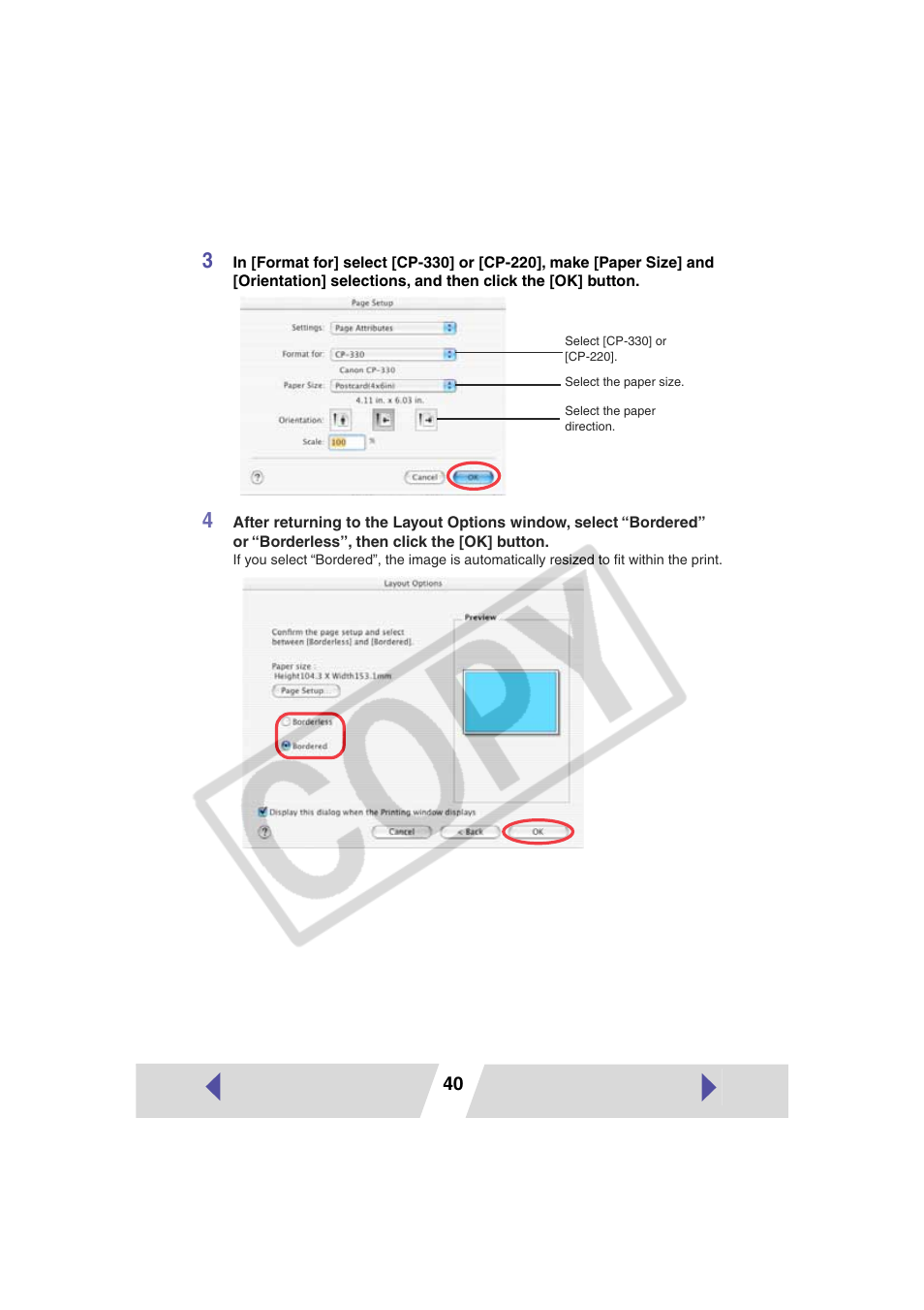 Canon CP-330 User Manual | Page 40 / 64
