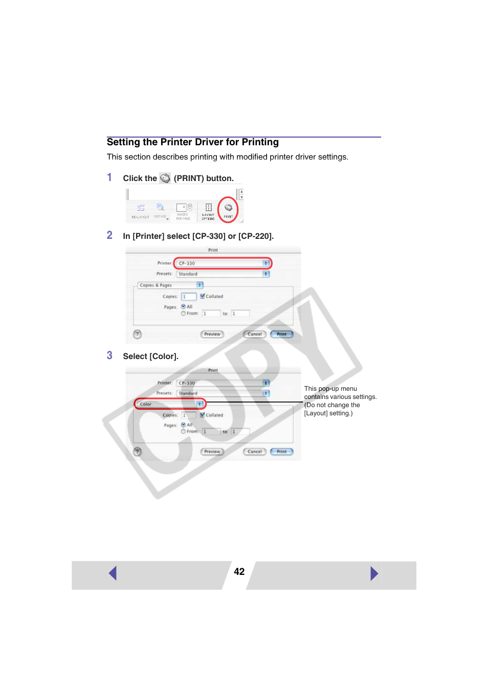 Canon CP-330 User Manual | Page 42 / 64