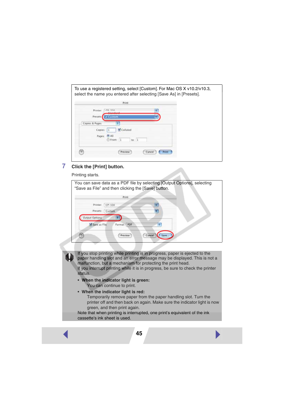 Canon CP-330 User Manual | Page 45 / 64