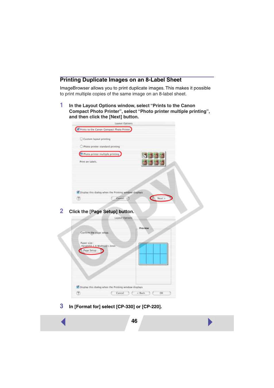 Canon CP-330 User Manual | Page 46 / 64