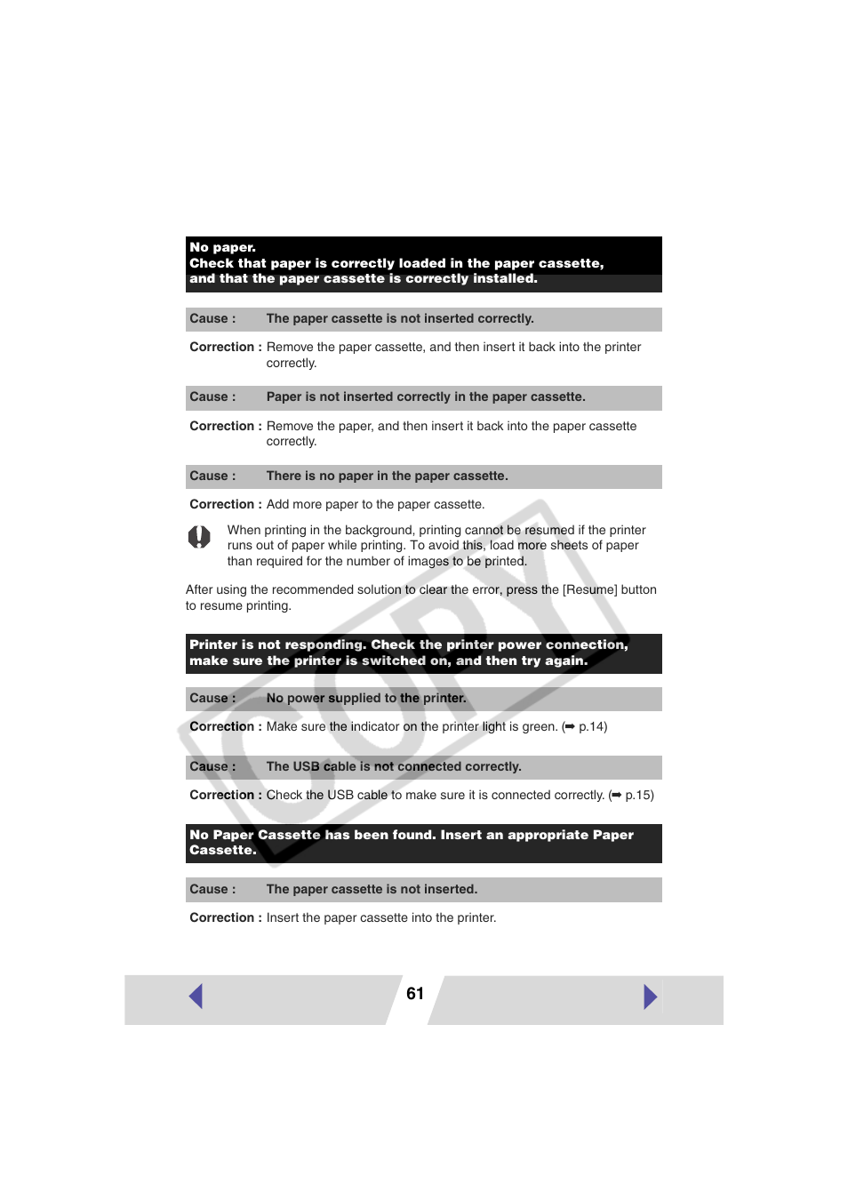 Canon CP-330 User Manual | Page 61 / 64