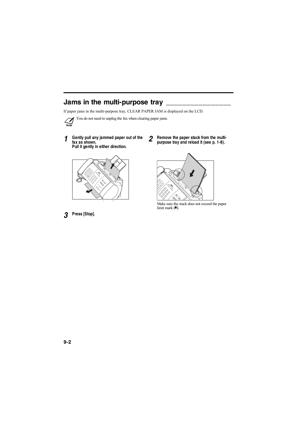 Jams in the multi-purpose tray | Canon B115 User Manual | Page 19 / 118