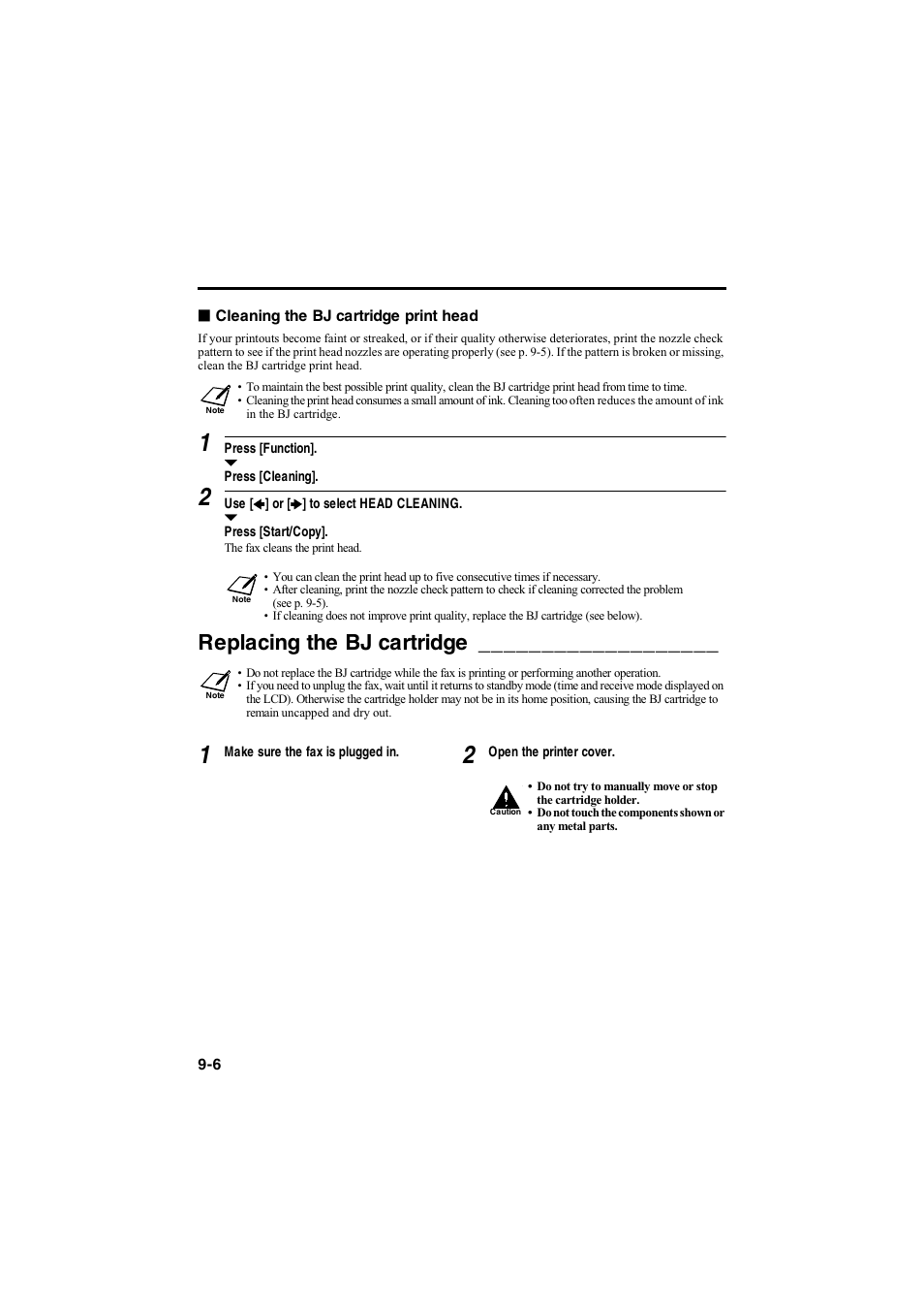 Replacing the bj cartridge | Canon B115 User Manual | Page 23 / 118