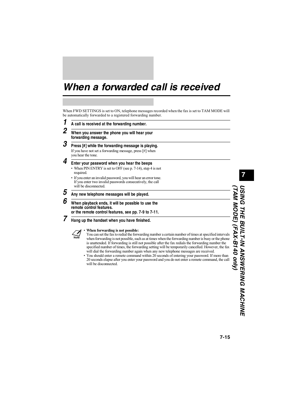 When a forwarded call is received | Canon B115 User Manual | Page 58 / 118