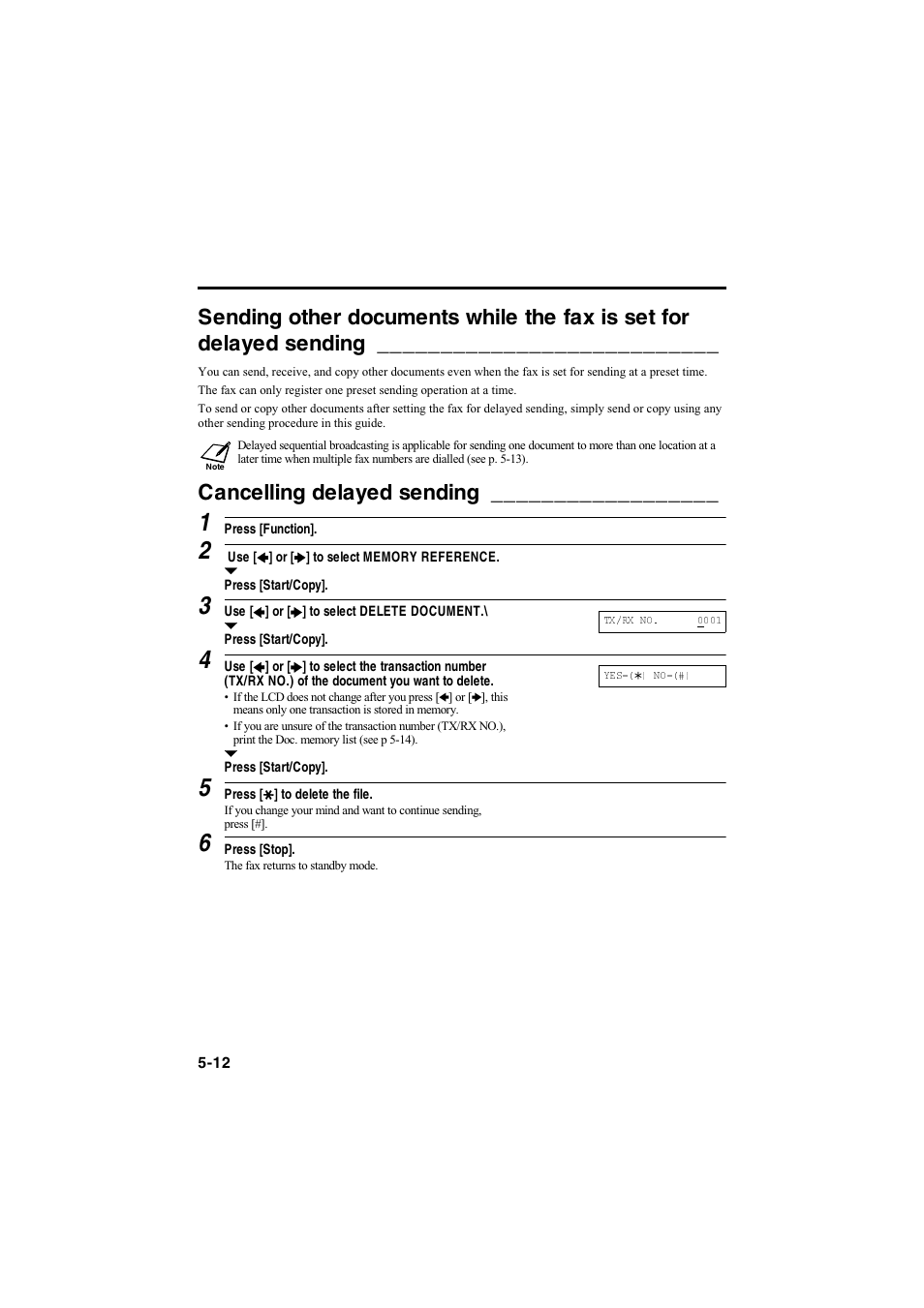 Cancelling delayed sending | Canon B115 User Manual | Page 75 / 118