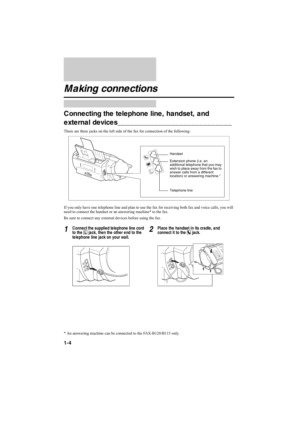 Making connections | Canon B115 User Manual | Page 99 / 118