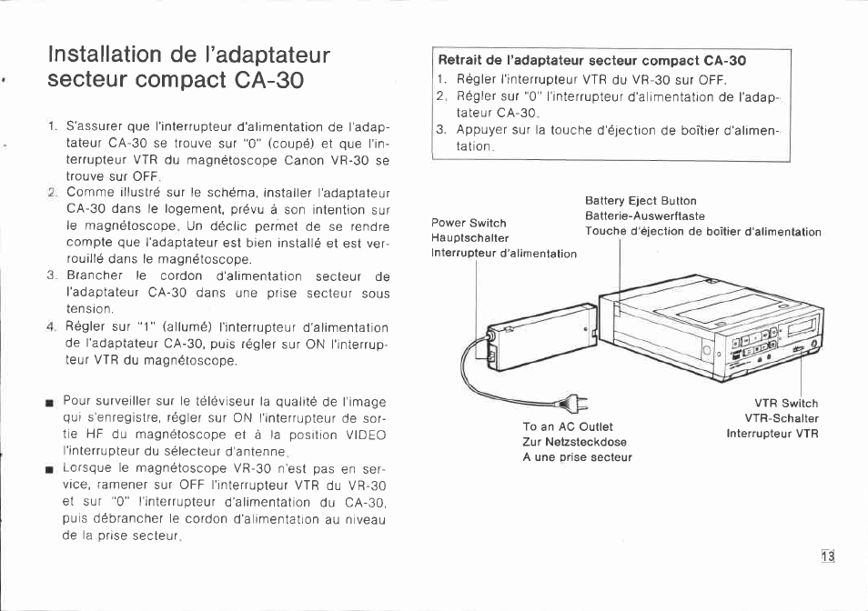 Canon CA-30 User Manual | Page 13 / 34