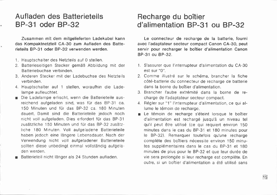 Canon | Canon CA-30 User Manual | Page 15 / 34