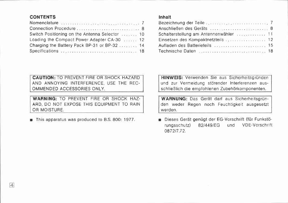 Adaptateur secteur compact canon ca-30 | Canon CA-30 User Manual | Page 4 / 34