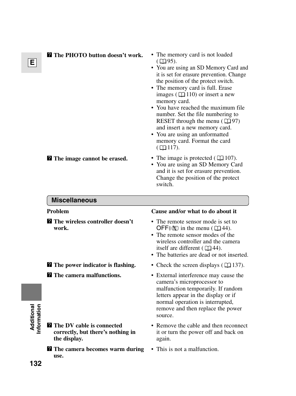 132 e | Canon elura20 User Manual | Page 132 / 152