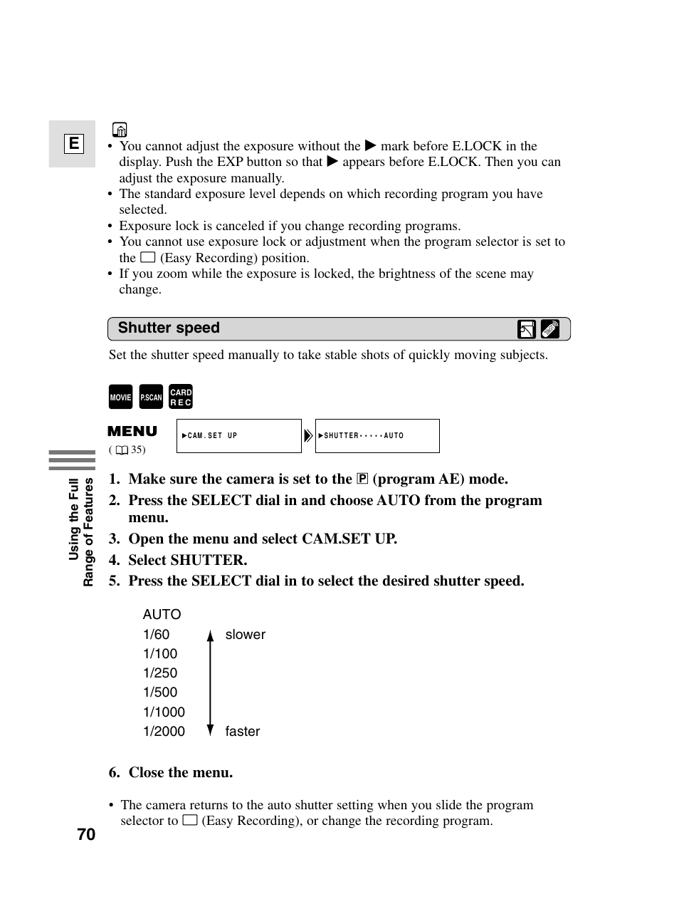 70 e | Canon elura20 User Manual | Page 70 / 152