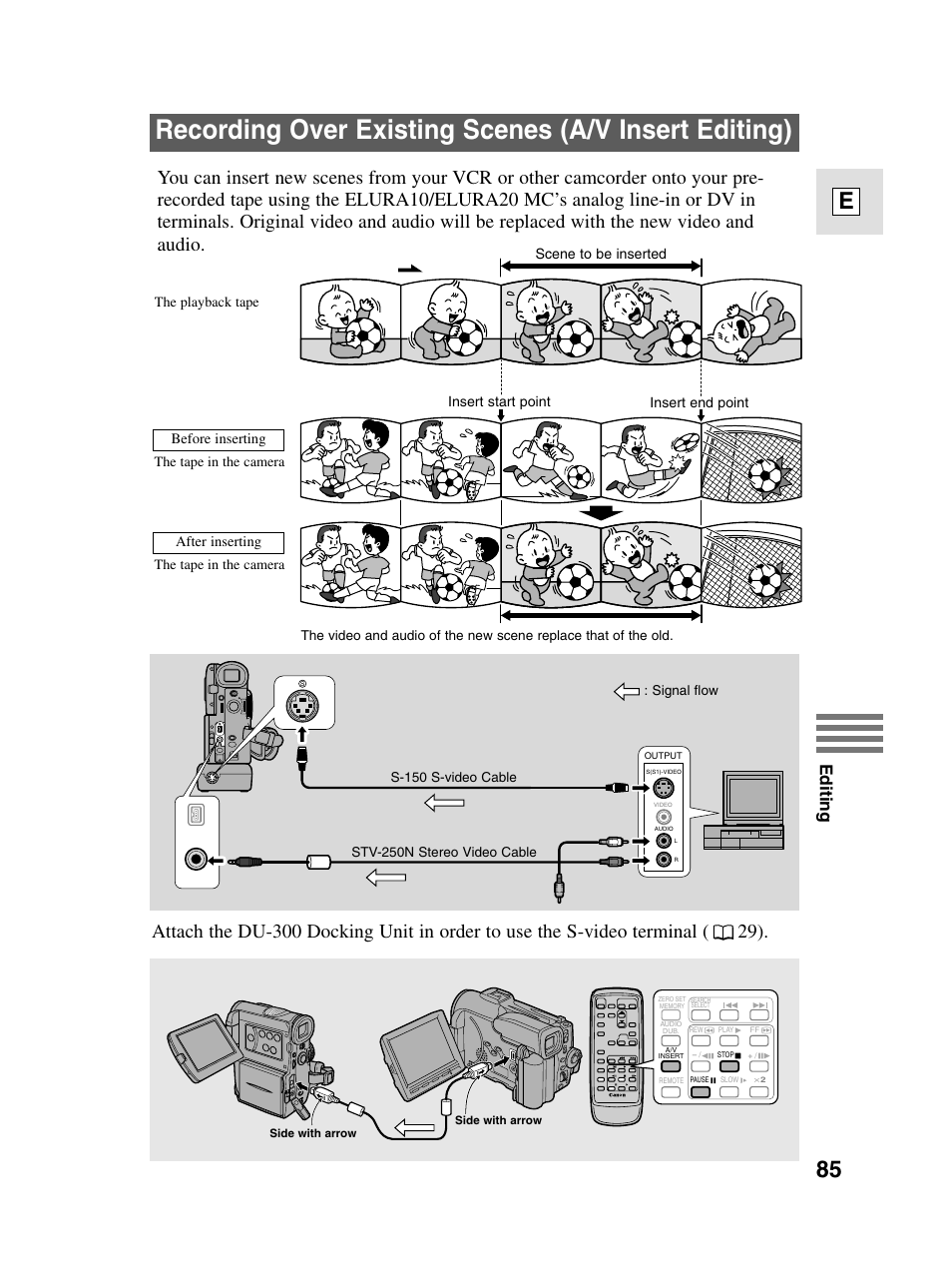 85 e, Editing | Canon elura20 User Manual | Page 85 / 152