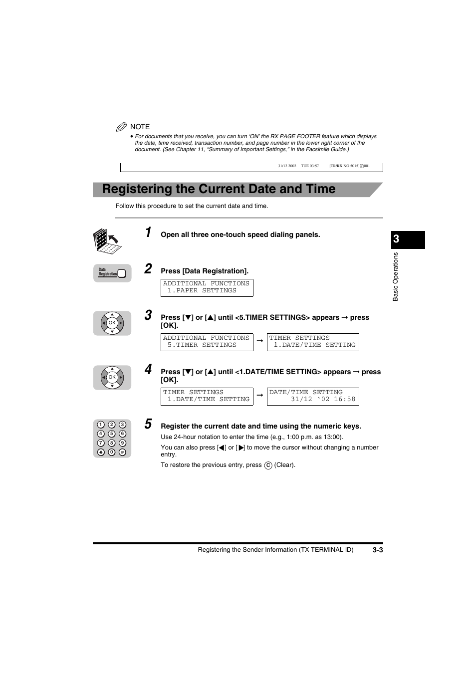 Registering the current date and time | Canon FAX-L2000IP  EN User Manual | Page 59 / 108