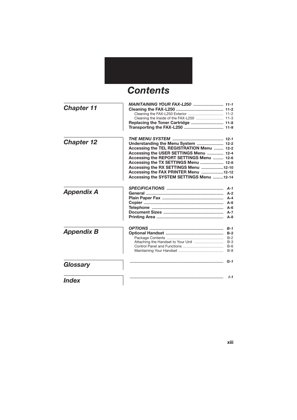 Canon L250 User Manual | Page 13 / 282