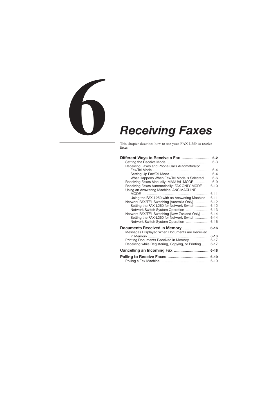 Receiving faxes | Canon L250 User Manual | Page 147 / 282