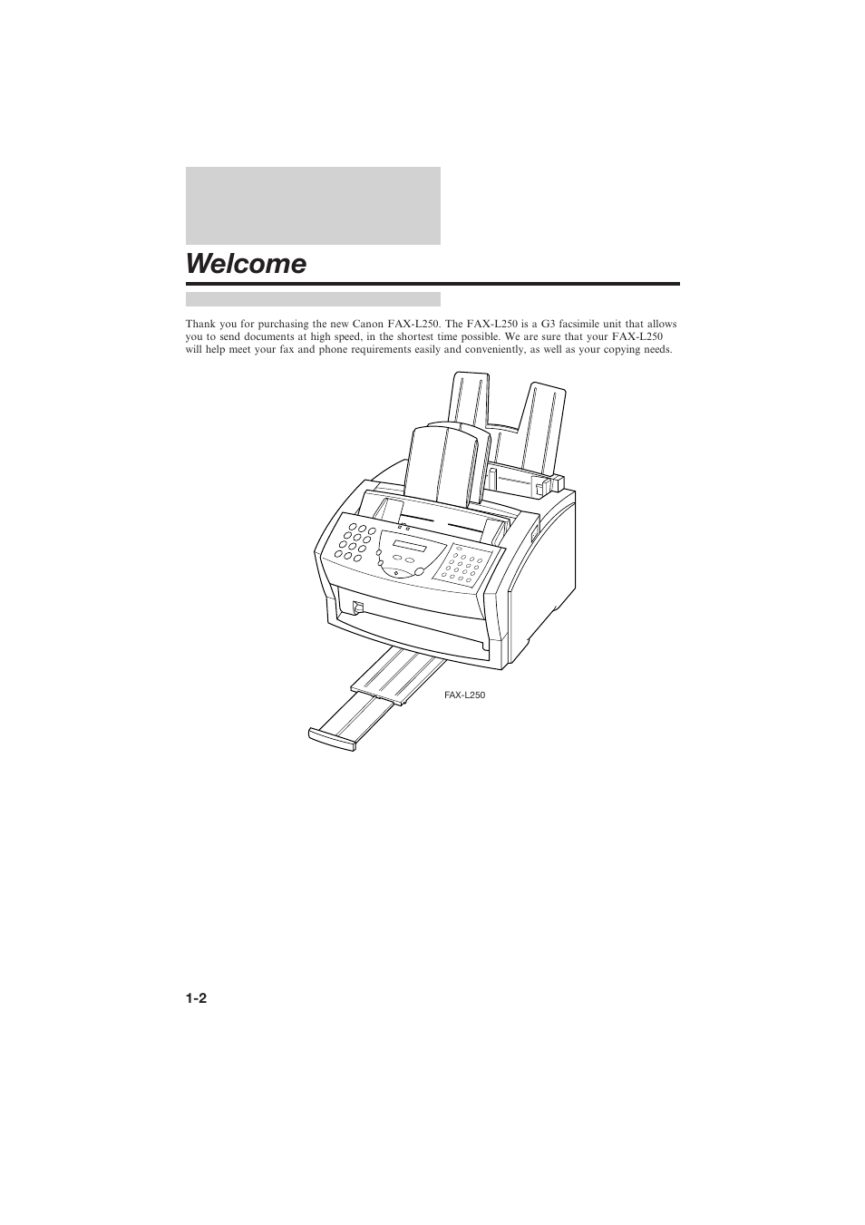 Welcome | Canon L250 User Manual | Page 16 / 282