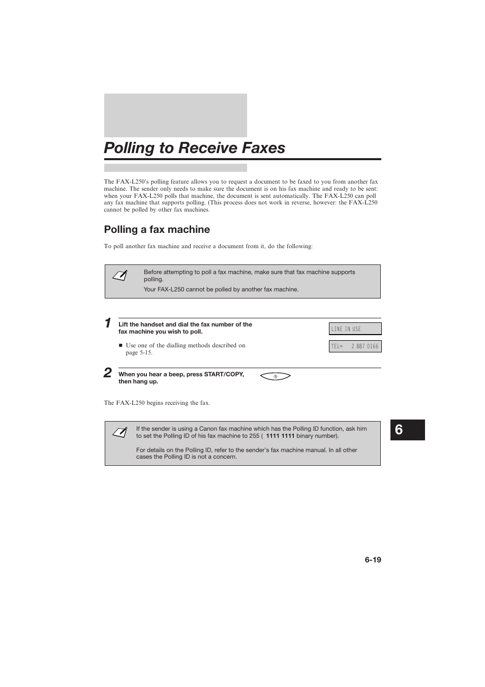 Polling to receive faxes | Canon L250 User Manual | Page 165 / 282