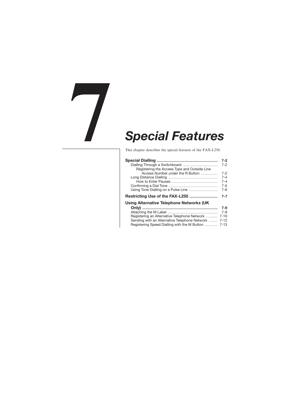 Special features | Canon L250 User Manual | Page 167 / 282