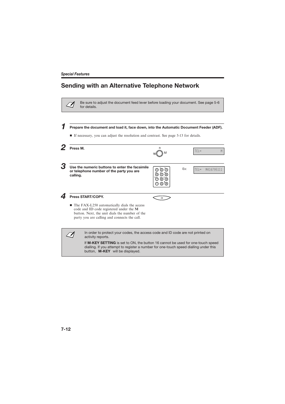 Sending with an alternative telephone network | Canon L250 User Manual | Page 178 / 282