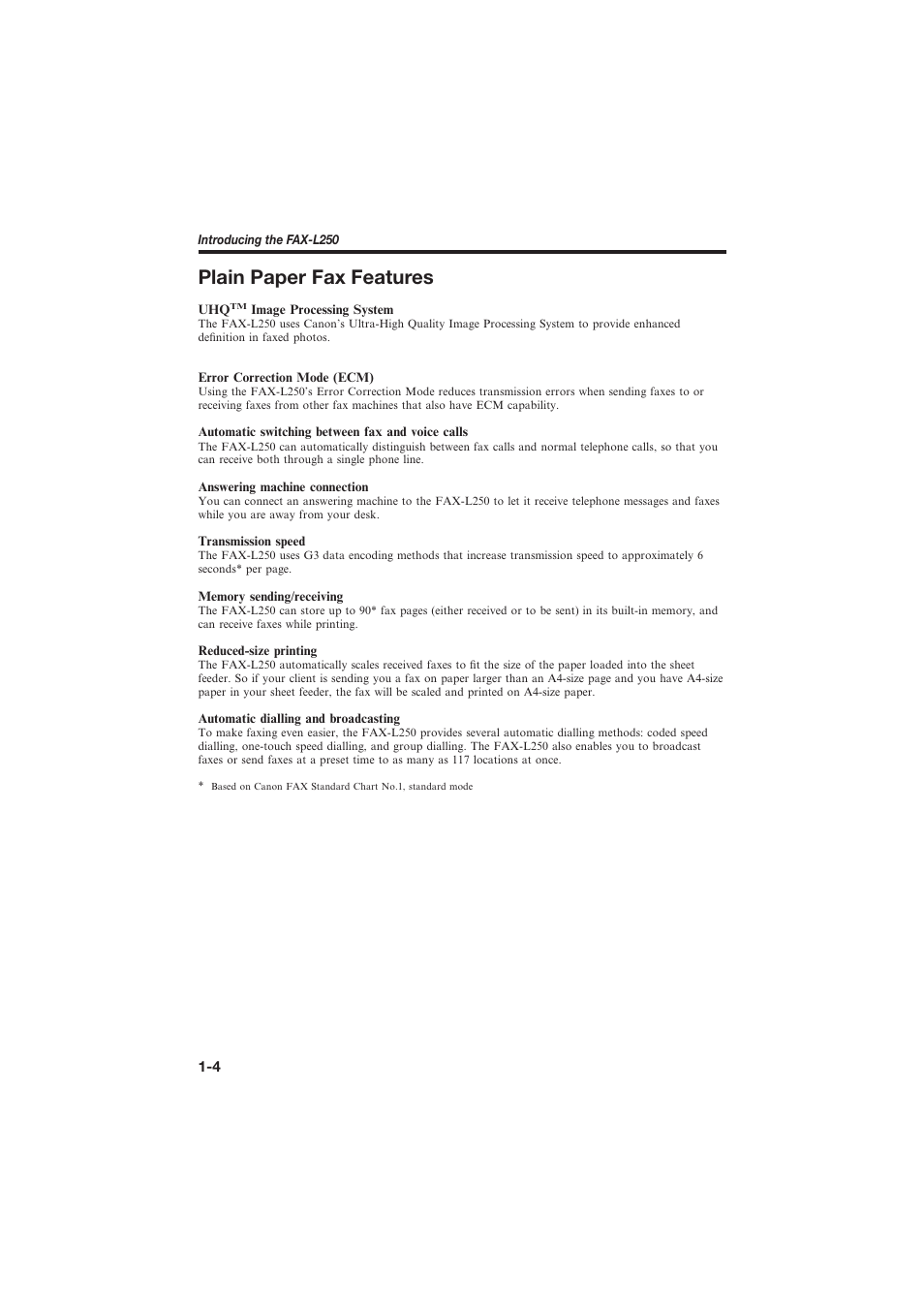 Plain paper fax features | Canon L250 User Manual | Page 18 / 282