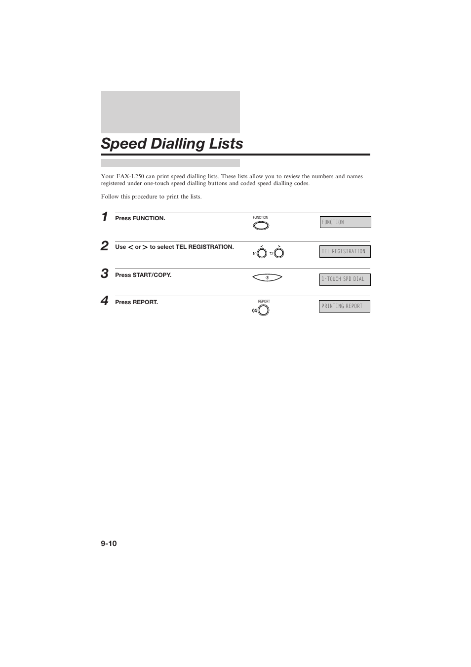 Speed dialling lists | Canon L250 User Manual | Page 194 / 282