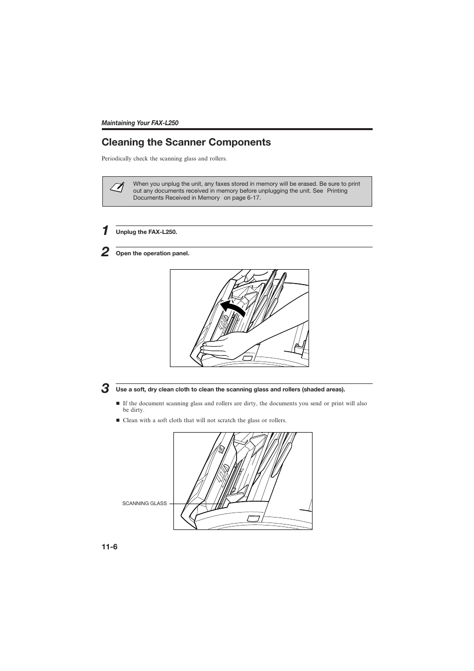 Cleaning the scanner components | Canon L250 User Manual | Page 236 / 282