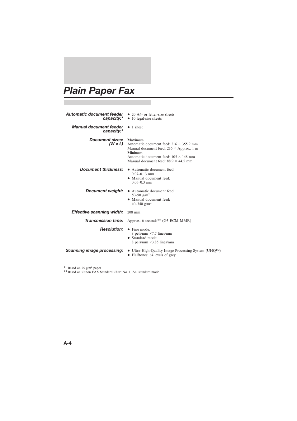 Plain paper fax | Canon L250 User Manual | Page 260 / 282