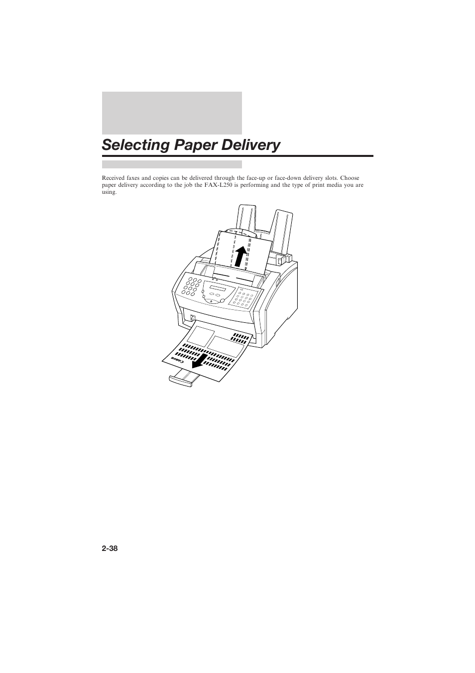 Selecting paper delivery | Canon L250 User Manual | Page 64 / 282