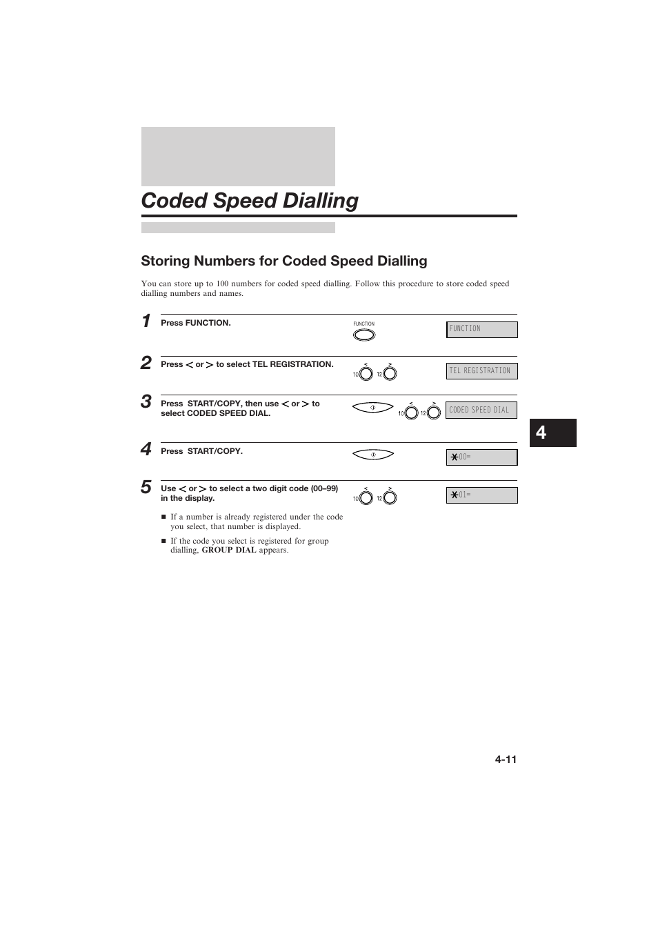 Coded speed dialling | Canon L250 User Manual | Page 89 / 282