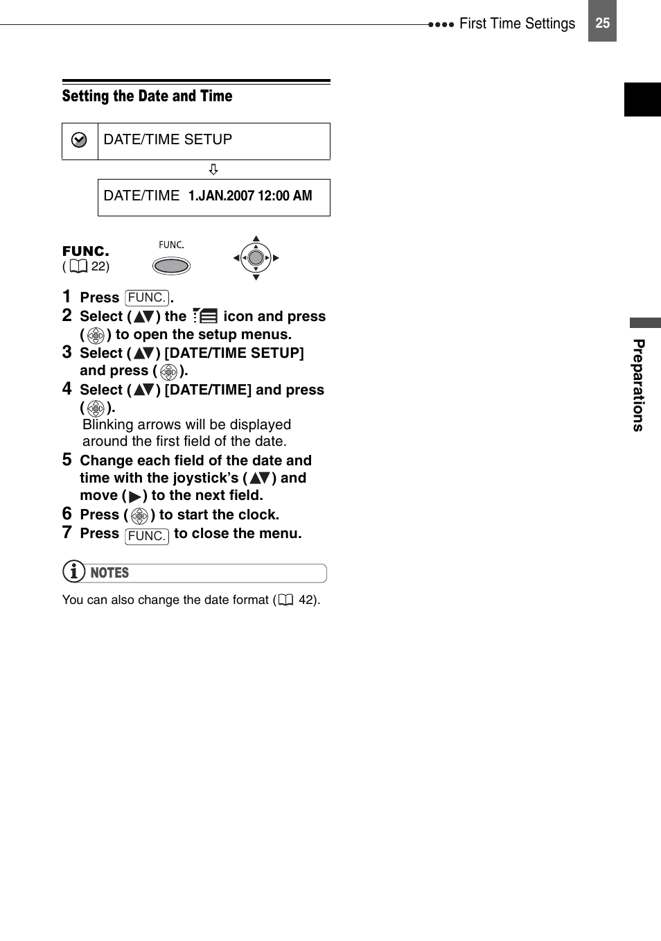 Setting the date and time | Canon DIGITAL VIDEO CAMCORDER MD130 User Manual | Page 25 / 94