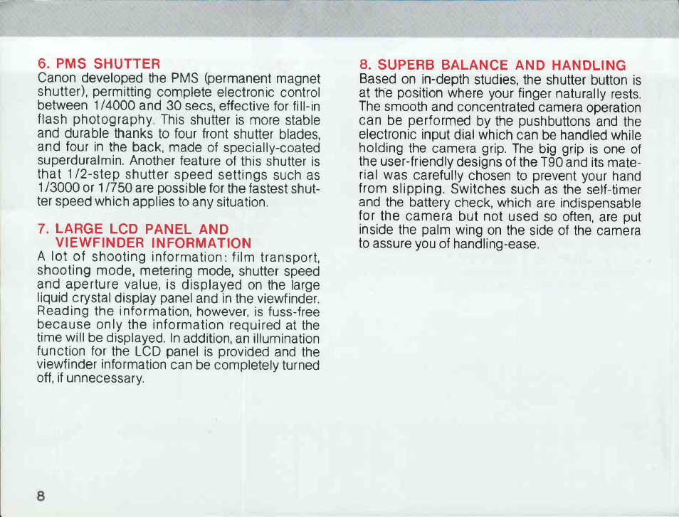 Complete automation of film transport system | Canon T 90 User Manual | Page 10 / 218