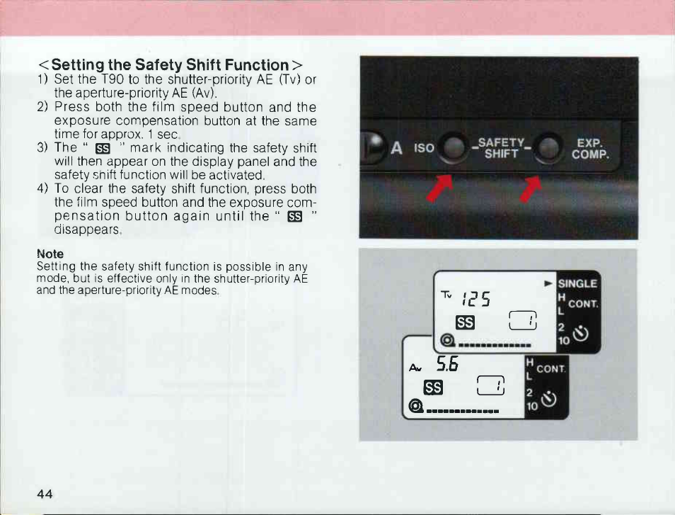 6 loading the film, Loading the film, Caution | Canon T 90 User Manual | Page 46 / 218