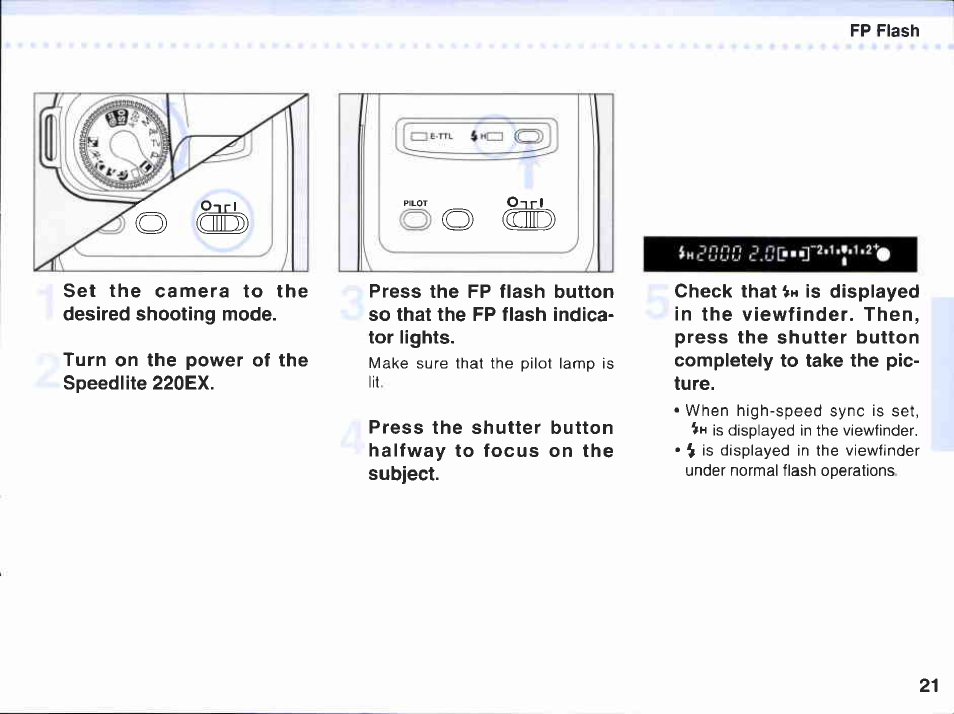 Fp flash | Canon 220EX User Manual | Page 21 / 47