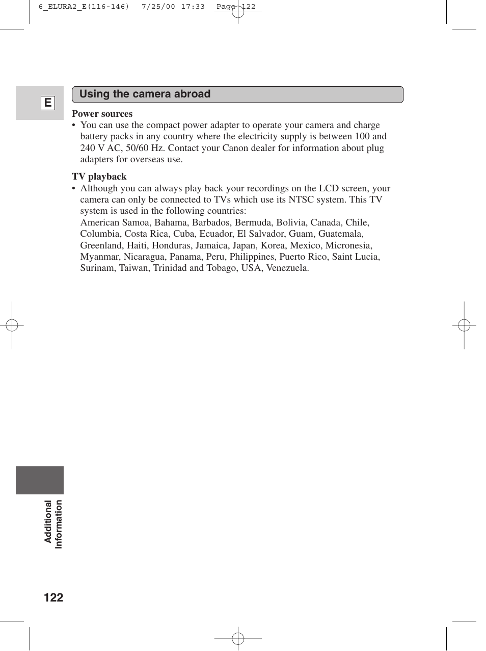 122 e | Canon Elura 2 MC User Manual | Page 122 / 147
