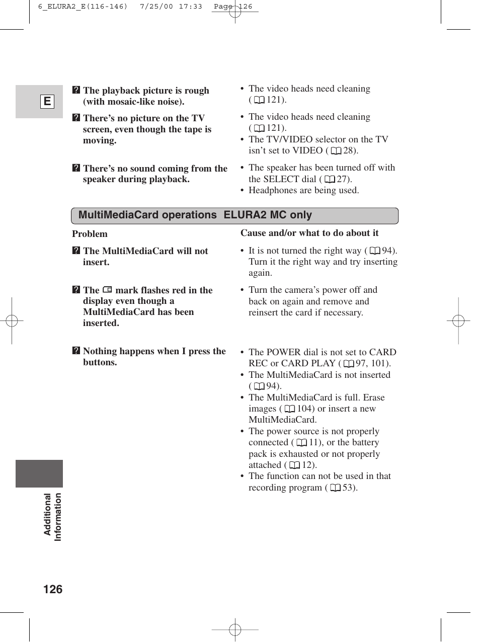 126 e | Canon Elura 2 MC User Manual | Page 126 / 147