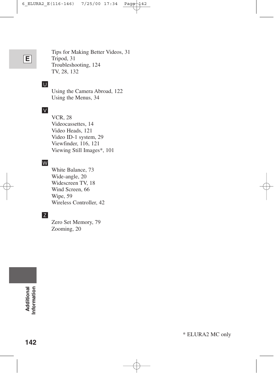 142 e | Canon Elura 2 MC User Manual | Page 142 / 147