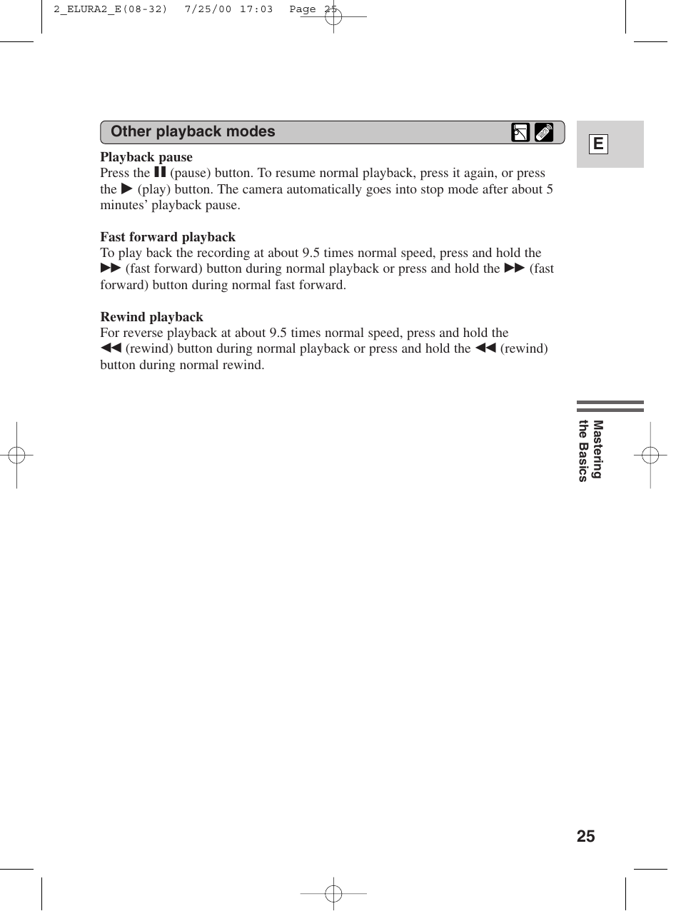 25 e | Canon Elura 2 MC User Manual | Page 25 / 147
