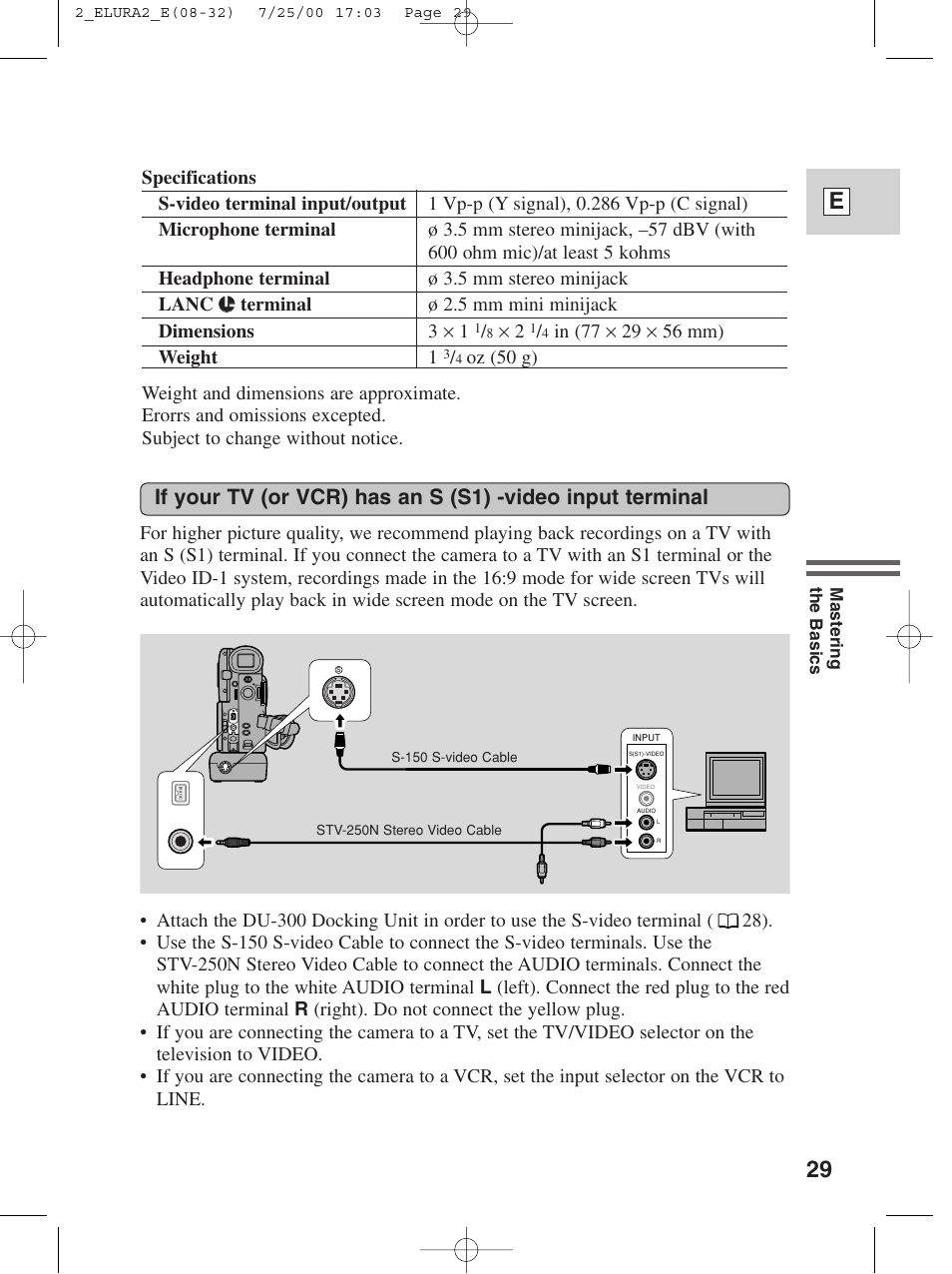 29 e | Canon Elura 2 MC User Manual | Page 29 / 147